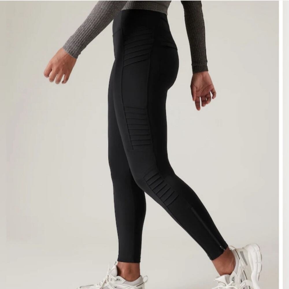 Athleta Delancey Moto Tight Leggings Black size Small